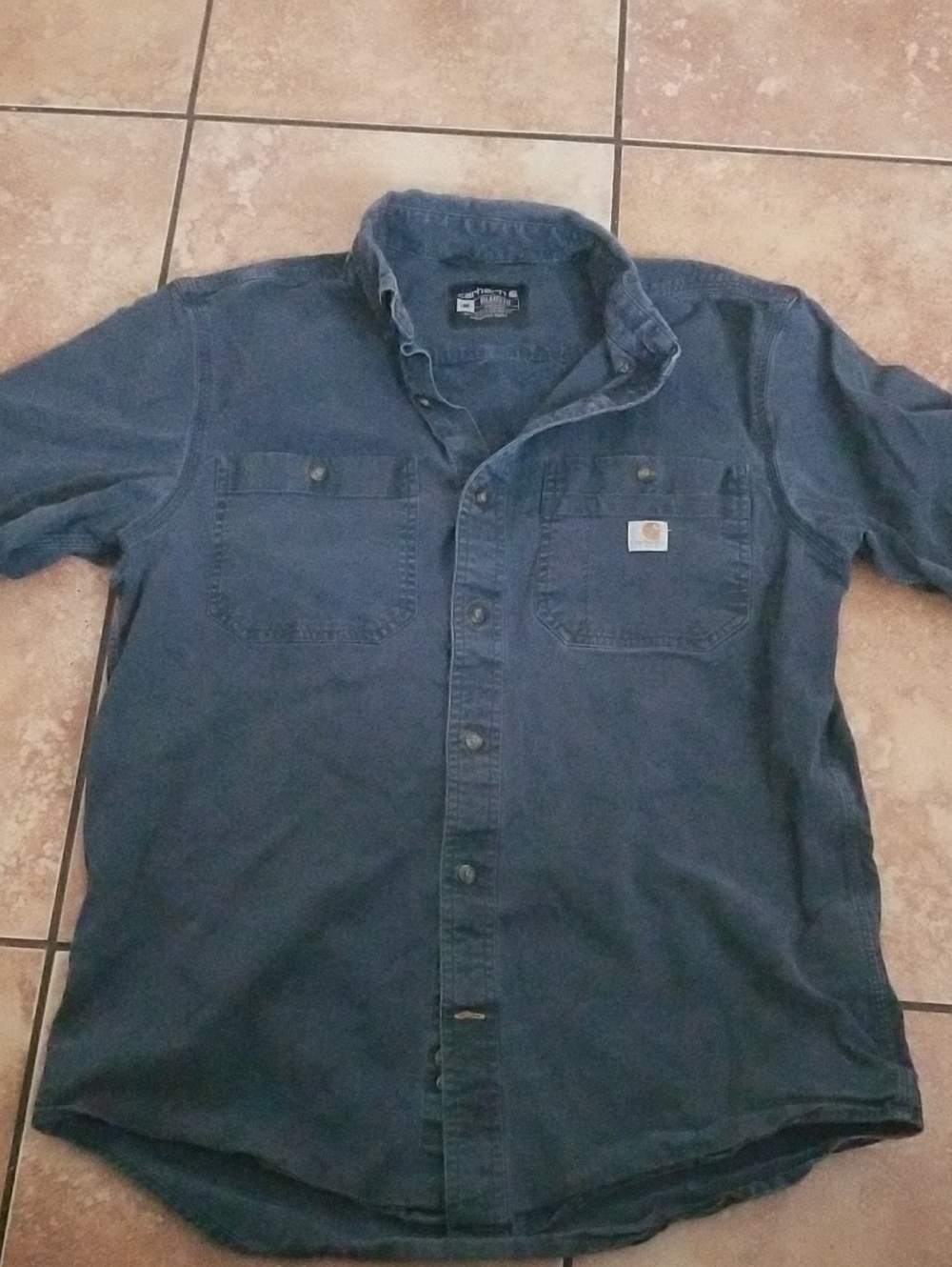 Carhartt Men's Indigo Button-Down Work Shirt